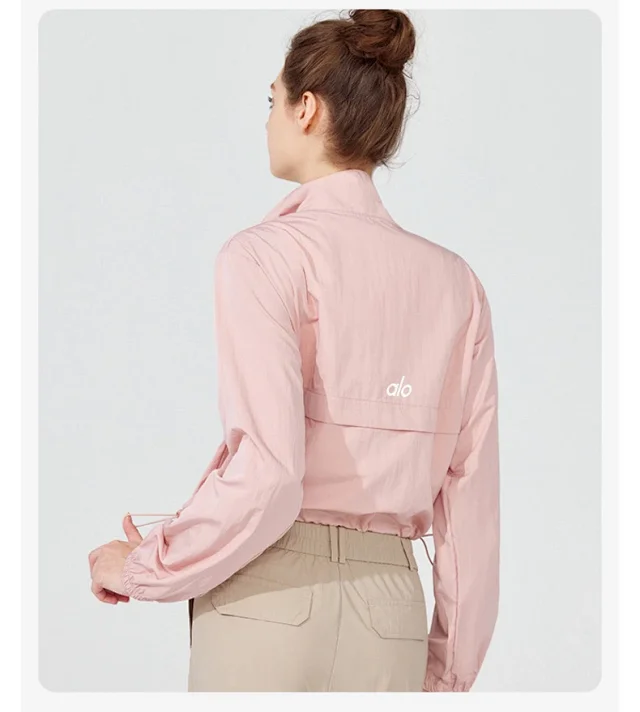 Alo Yoga Jackets Cropped half-zip pullover windbreaker product detail image 25
