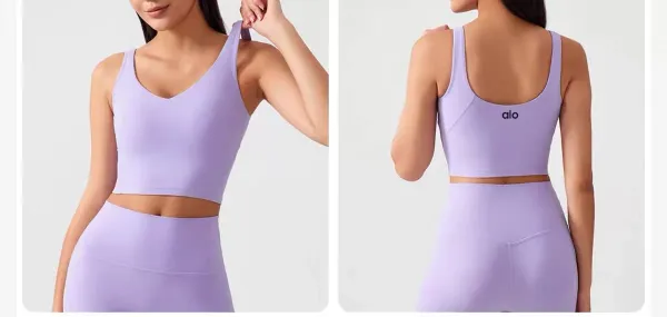 Design Cropped Sports Bra and High-Waisted Leggings Set Khaki Green Activewear - 24