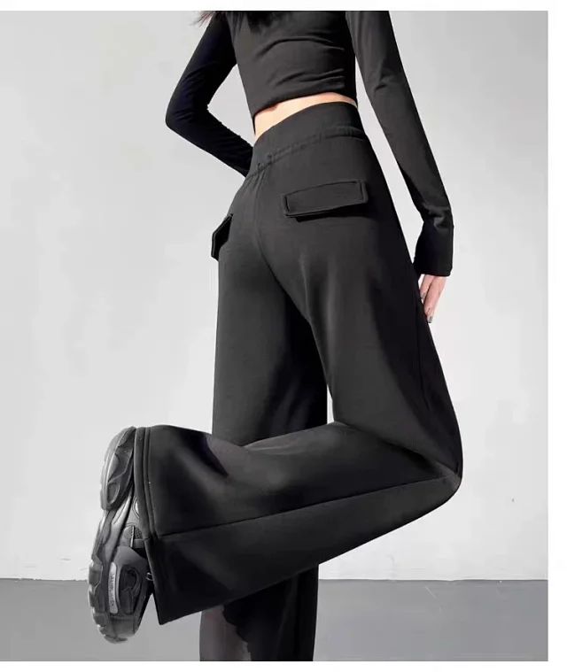 Alo Trousers High-waisted wide-leg drawstring sweatpants product detail image 13