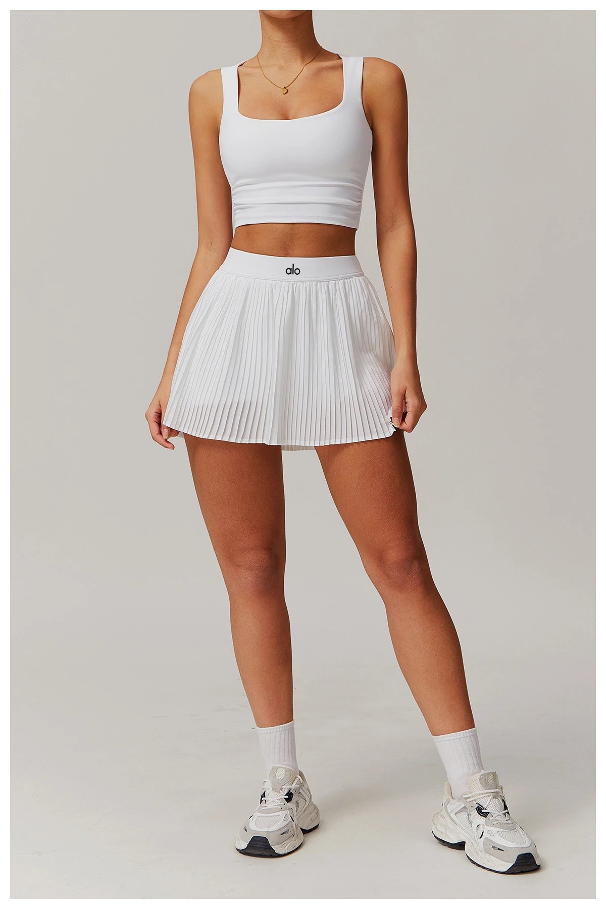 Design Square Neck Ruched Crop Top in Sky Blue Activewear - 22