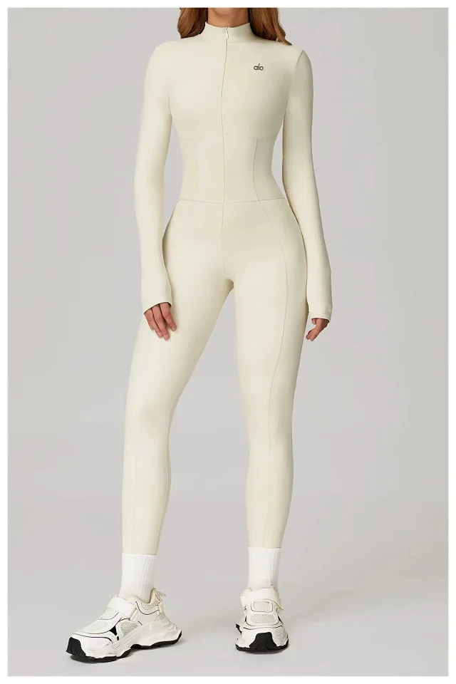 Alo Jumpsuits Long-Sleeve Stand-Collar Zip-Front Activewear Jumpsuit product detail image 20