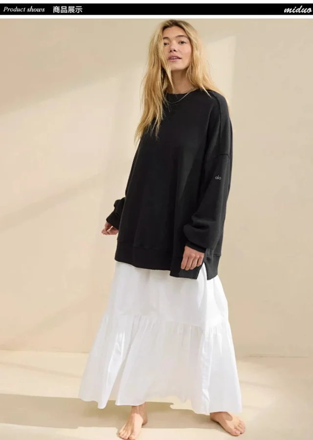 Alo Yoga Hoodies & Sweatshirts Oversized drop-shoulder crewneck sweatshirt product detail image 12