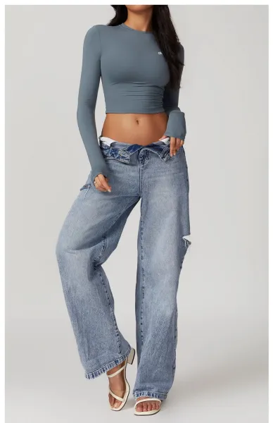 Alo Long Sleeve Cropped Base Layer Beige Top - 37