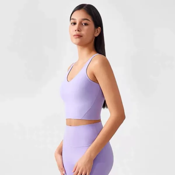 Design Cropped Sports Bra and High-Waisted Leggings Set Khaki Green Activewear - 41