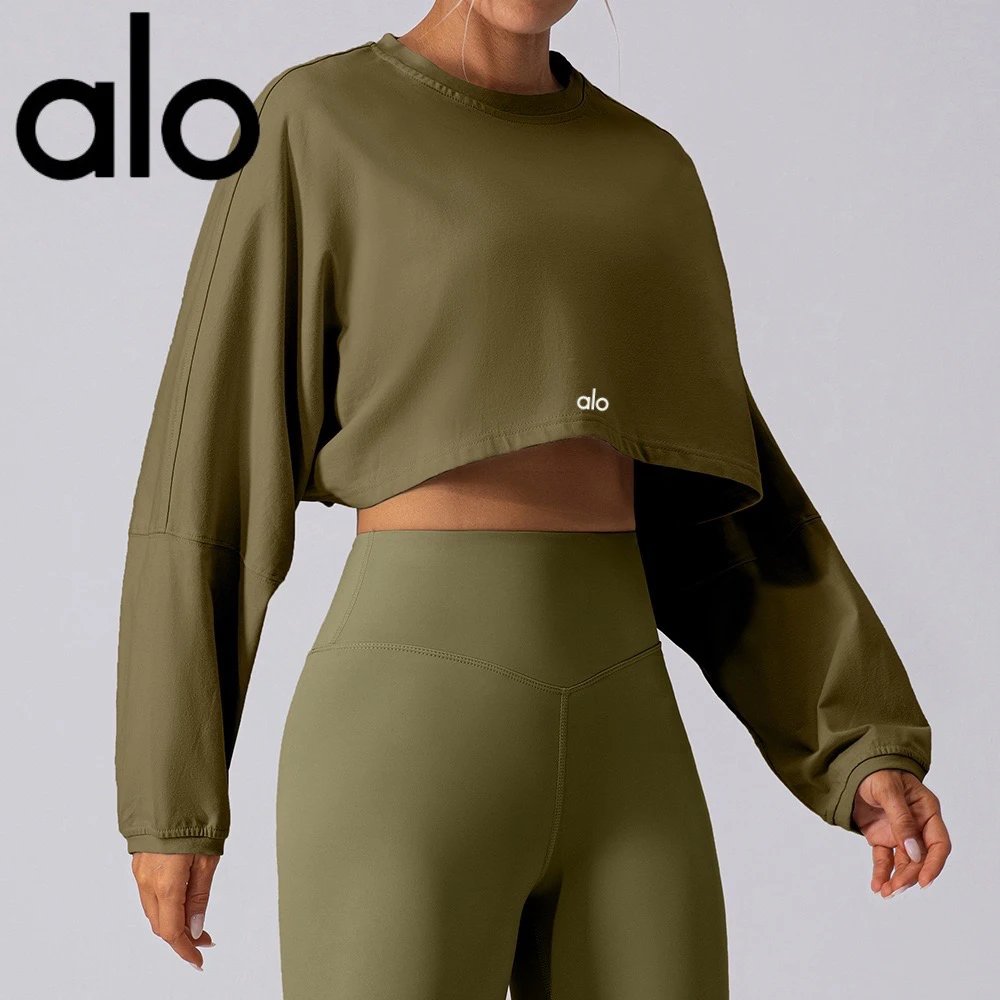 Alo Hoodies & Sweatshirts Cropped crew-neck long-sleeve sweatshirt image 10