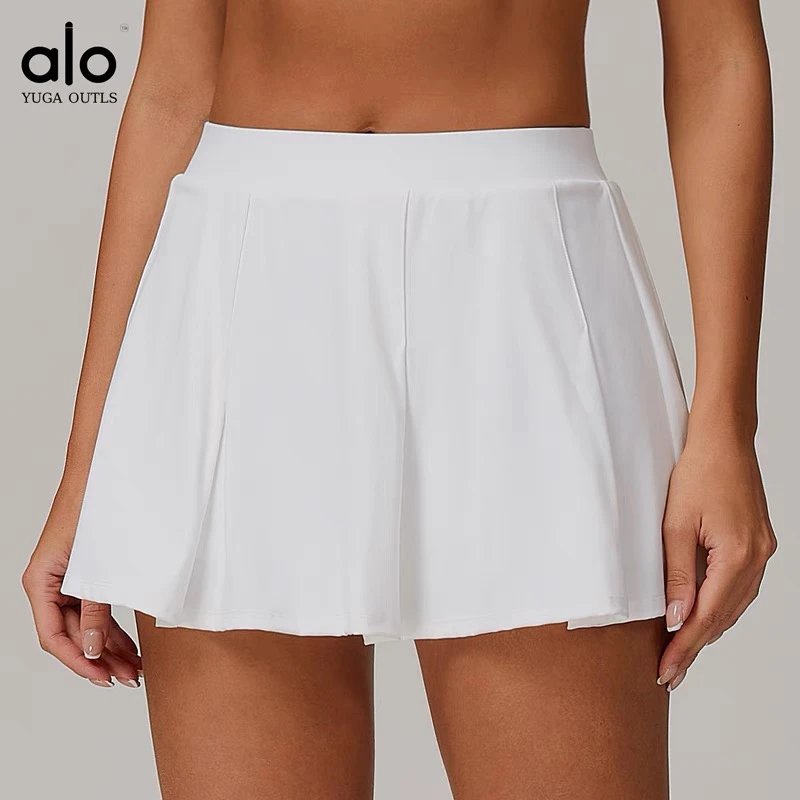 Alo Matching Sets Women's hooded zip-up jacket, sports bra and pleated skirt set image 6