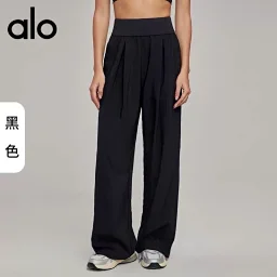 thumbnail for alo美式瑜伽长裤新款春夏垂感休闲直筒裤速干外穿跑步运动阔腿裤健身