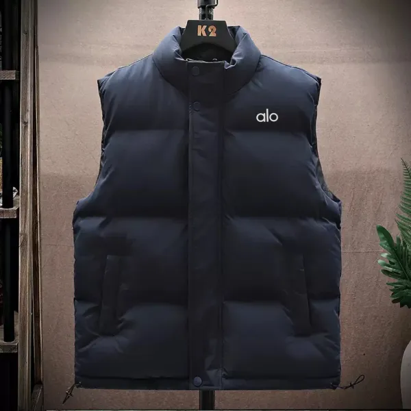 Alo Puffer Vest Navy Blue Outerwear - 7