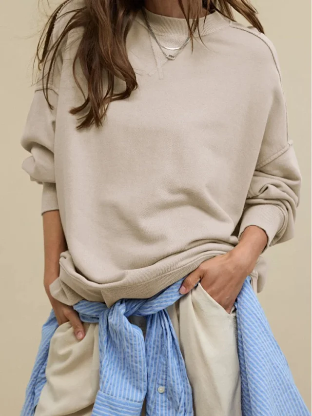 Alo Yoga Hoodies & Sweatshirts Oversized drop-shoulder crewneck sweatshirt product detail image 22