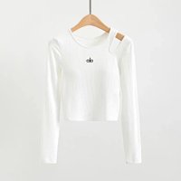 White long-sleeve top with built-in padding