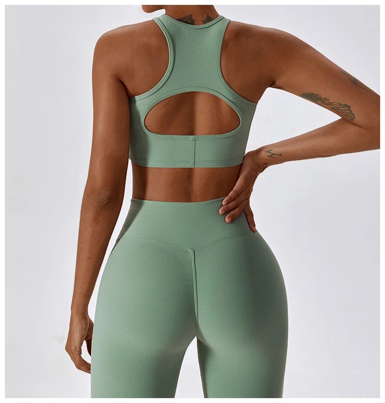 Alo High-Neck Ribbed Crop Top Black Activewear - 19