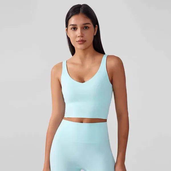 Design Cropped Sports Bra and High-Waisted Leggings Set Khaki Green Activewear - 34