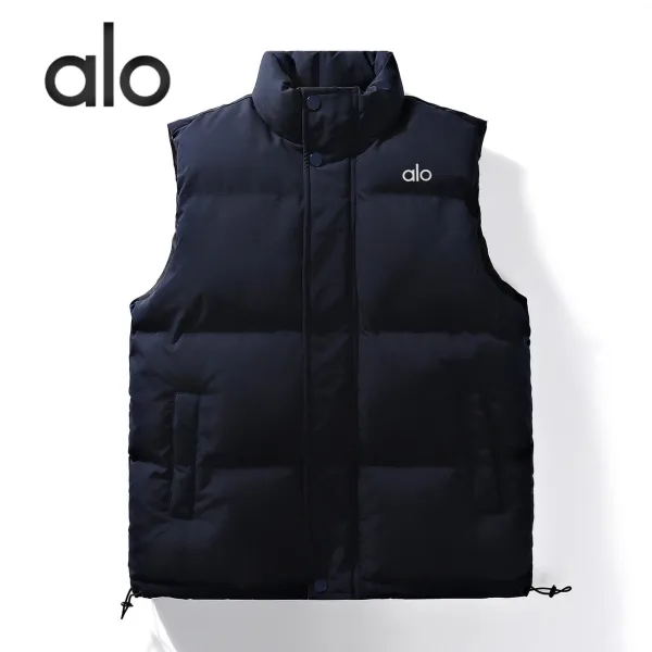 Alo Puffer Vest Navy Blue Outerwear - 3
