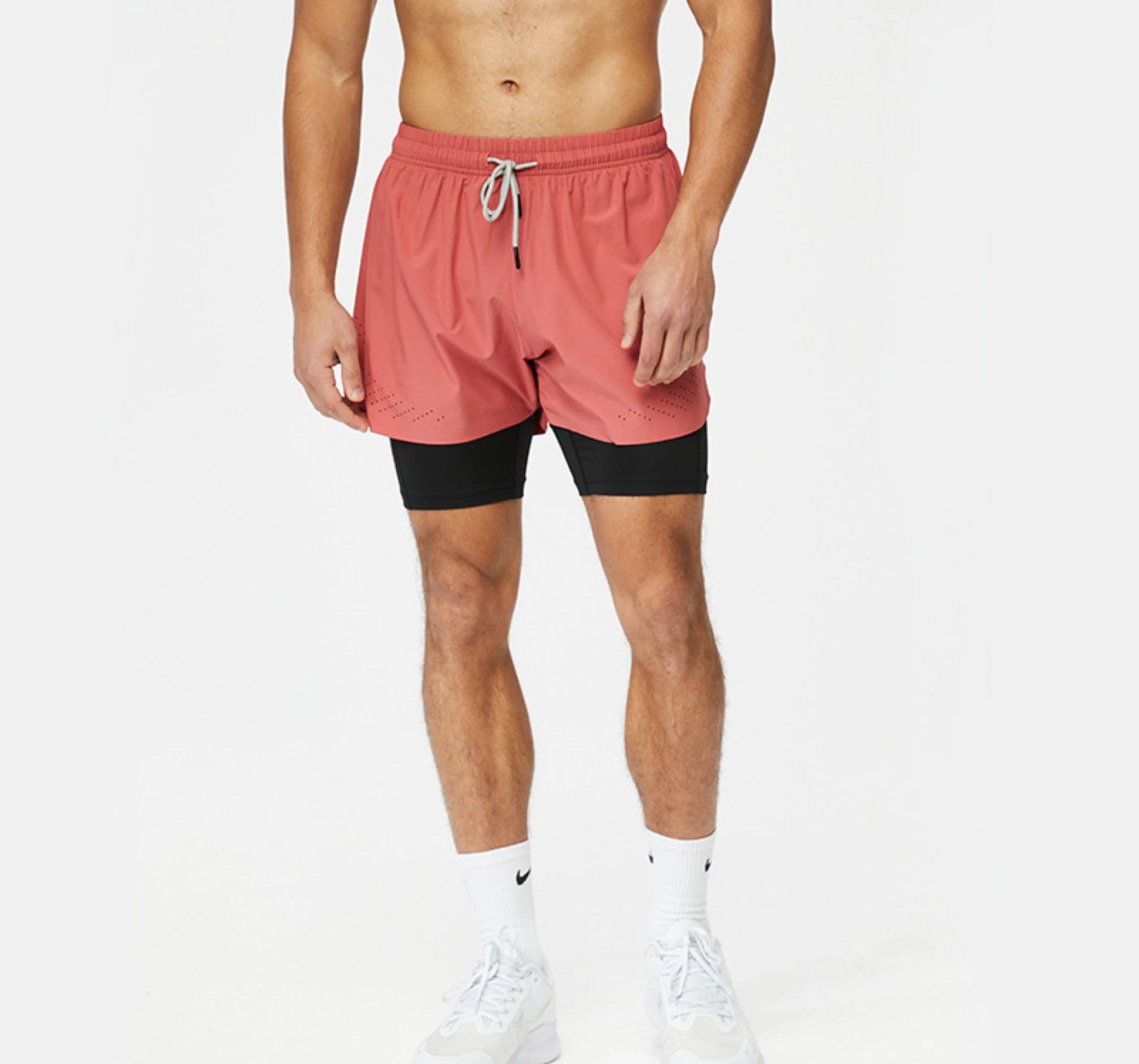 Unbranded Shorts Men's double-layer running with phone pocket image 3