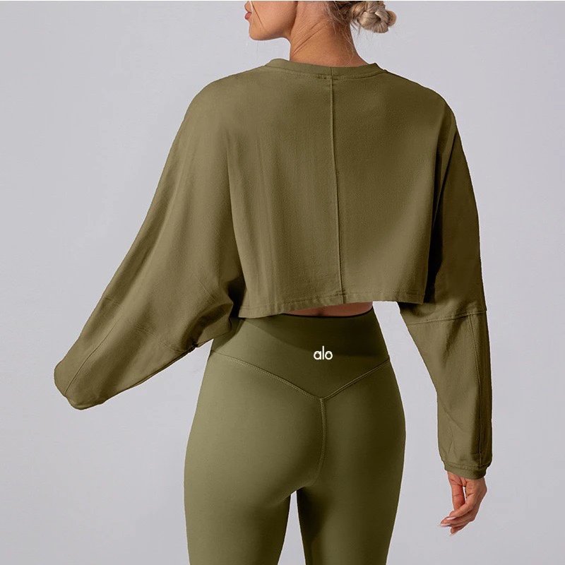 Alo Hoodies & Sweatshirts Cropped crew-neck long-sleeve sweatshirt image 2