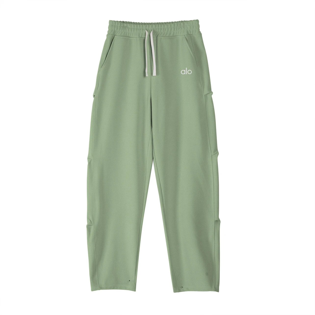 Alo Yoga Trousers Waffle-Knit Drawstring Wide-Leg Sweatpants image 8