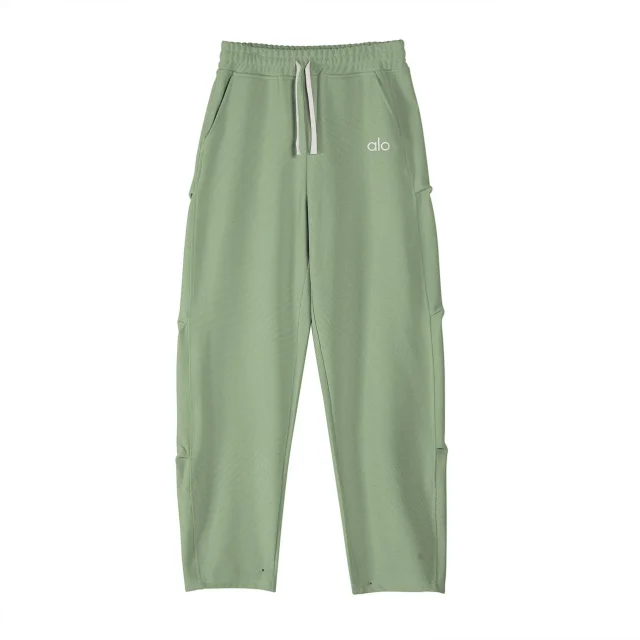 Alo Yoga Trousers Waffle-Knit Drawstring Wide-Leg Sweatpants product detail image 8