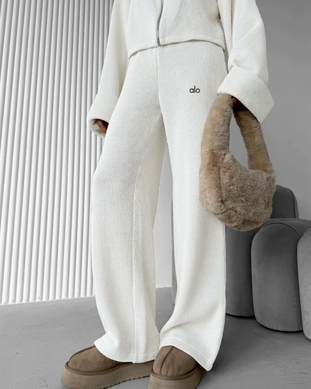 Alo Tracksuits Knitted zip-up jacket and wide-leg trousers set product detail image 20
