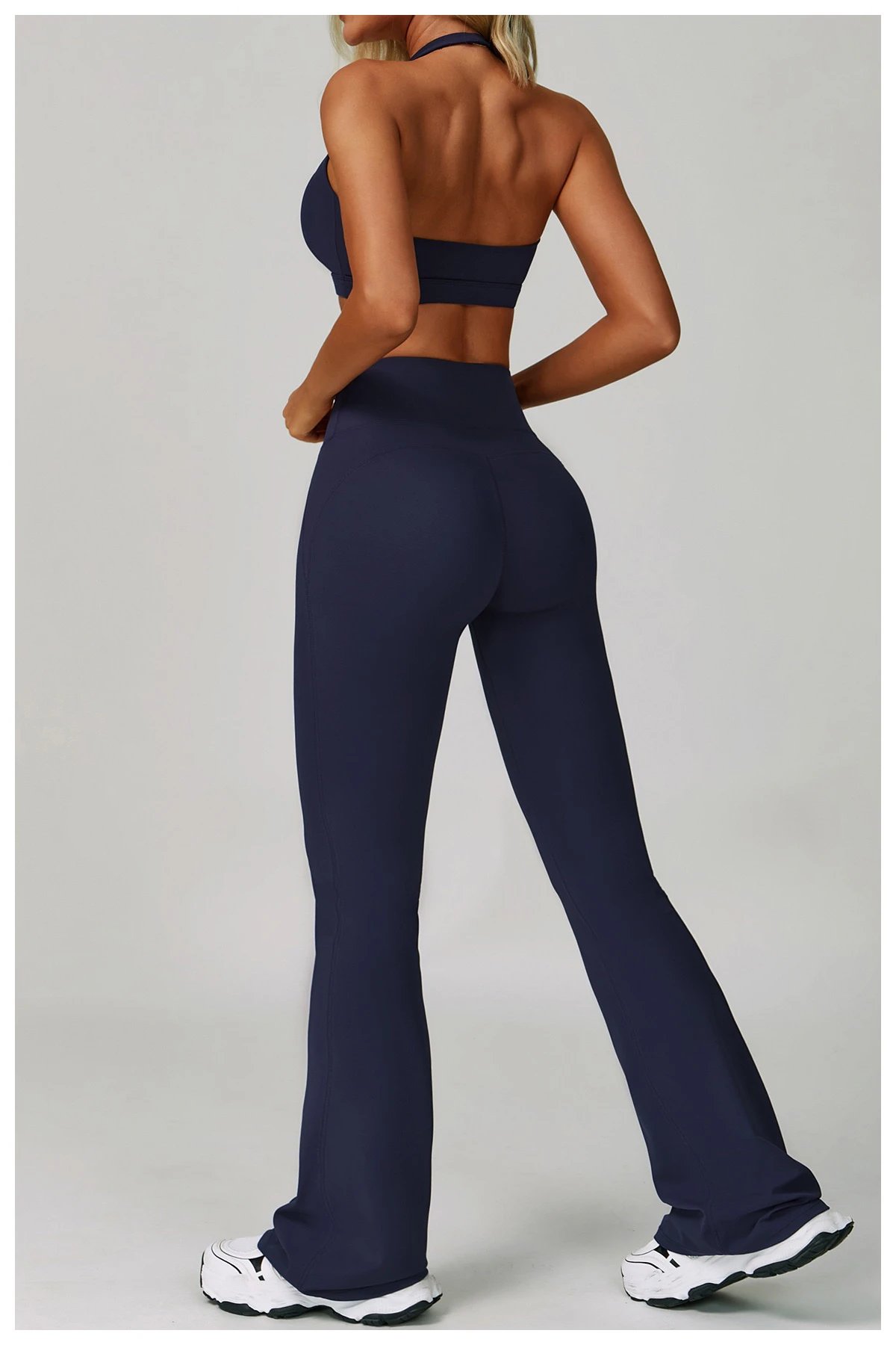 Alo Yoga High-Waisted Flare Leggings Navy Activewear Set - 45