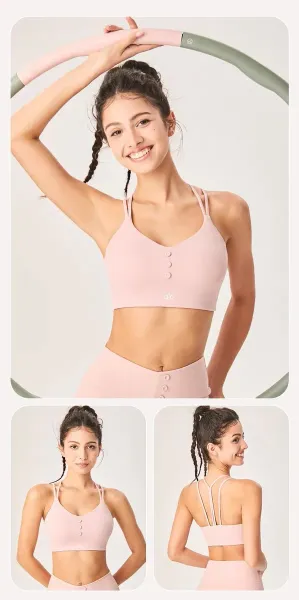 Alo Button-Front Cream Activewear Bralette and High-Waist Leggings Set - 25