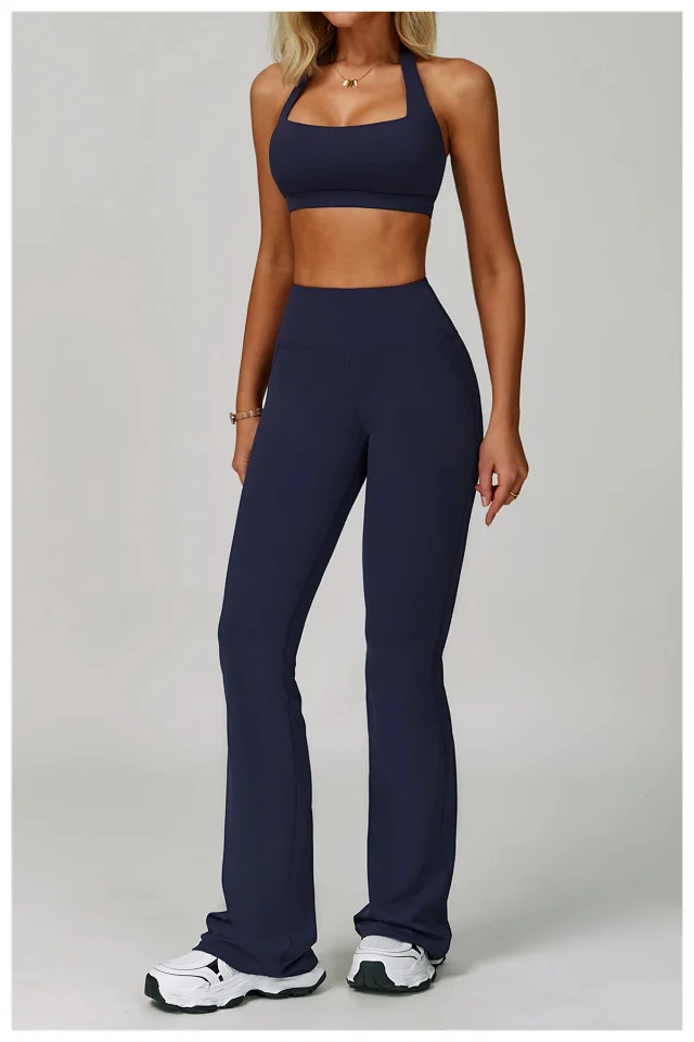 Alo Yoga Matching Sets Halter sports bra and high-waisted bottoms set product detail image 43
