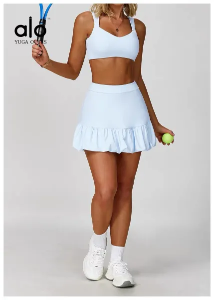 Alo Yoga Outls Cream Square-Neck Sports Bra Activewear - 25