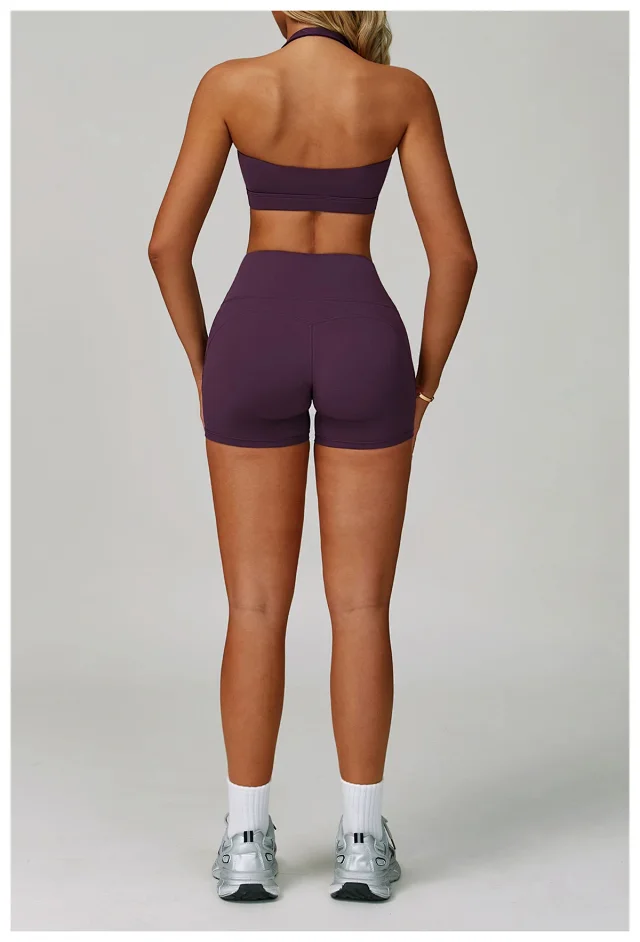 Alo Yoga Matching Sets Halter sports bra and high-waisted bottoms set product detail image 56