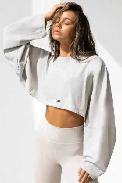 Alo Yoga Seamless Bralette White Activewear Top - 9