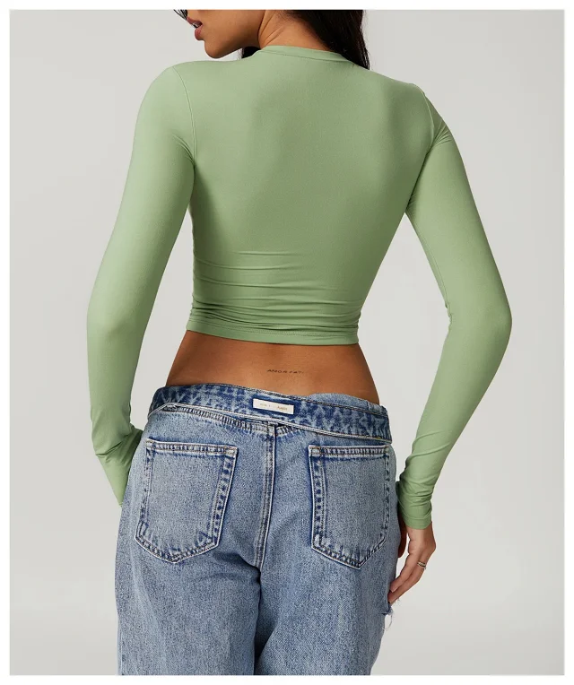 Alo Shirts Cropped crew-neck long-sleeve top product detail image 44