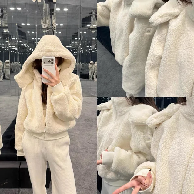 Alo Yoga Jackets Hooded Sherpa Zip Jacket product detail image 2