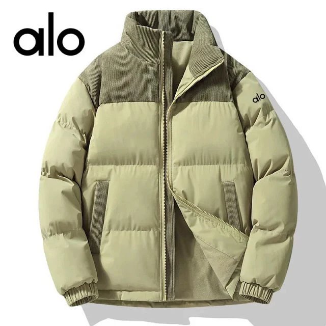 Alo Corduroy-Trim Puffer Jacket Pink Down Jacket - 2