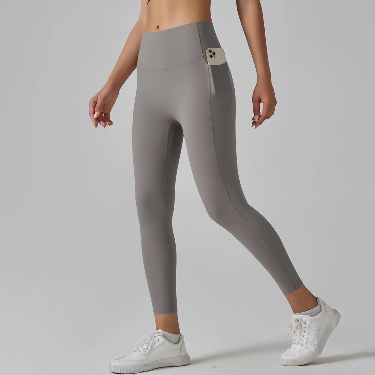 Design High-Waisted Pocket Leggings Pink Activewear - 9