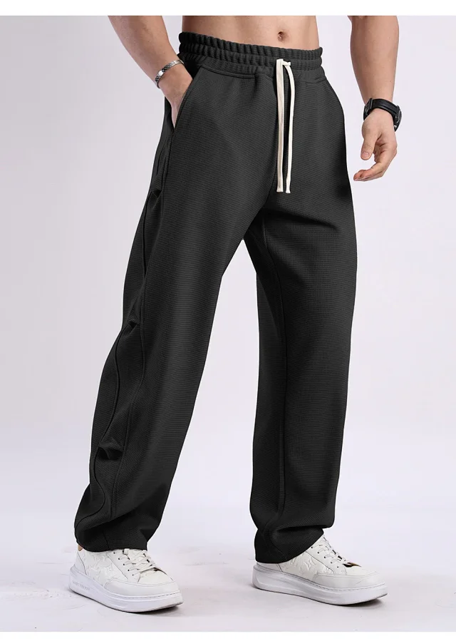 Alo Yoga Trousers Waffle-Knit Drawstring Wide-Leg Sweatpants product detail image 13
