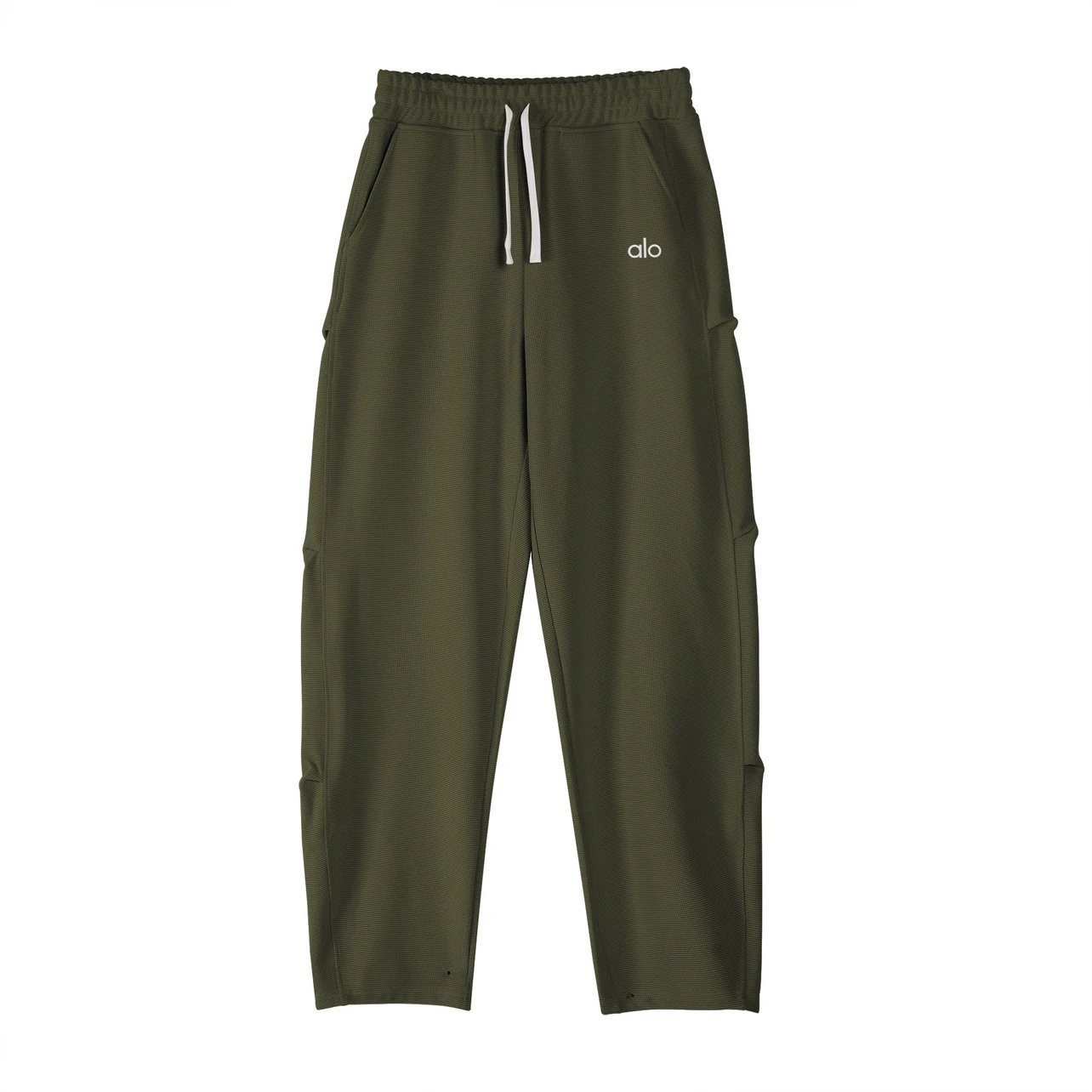 Alo Yoga Trousers Waffle-Knit Drawstring Wide-Leg Sweatpants image 7
