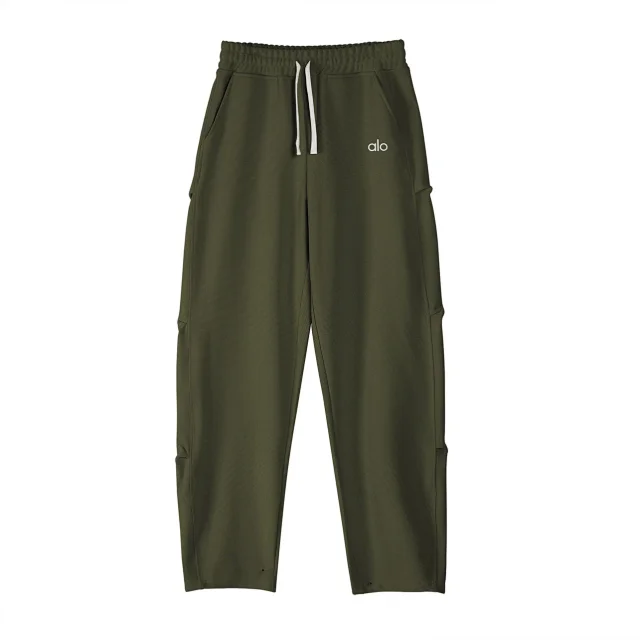 Alo Yoga Trousers Waffle-Knit Drawstring Wide-Leg Sweatpants product detail image 7