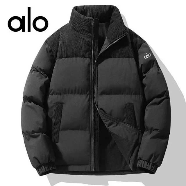 Alo Corduroy-Trim Puffer Jacket Pink Down Jacket - 3