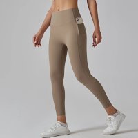 {Pocket Tummy-Control Pants} Cocoa Color