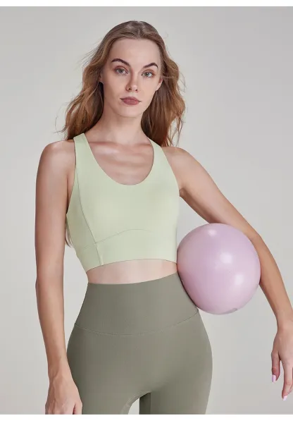 Design COLOUR Light Ivory Sports Bra with Back Cutout Activewear - 22