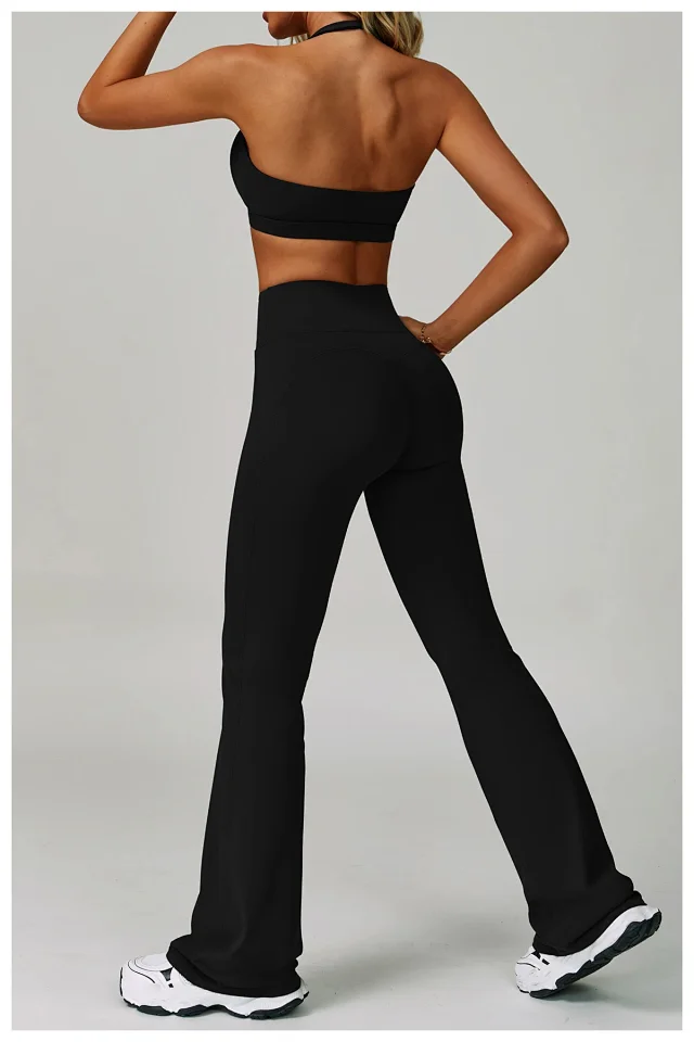 Alo Yoga Matching Sets Halter sports bra and high-waisted bottoms set product detail image 33