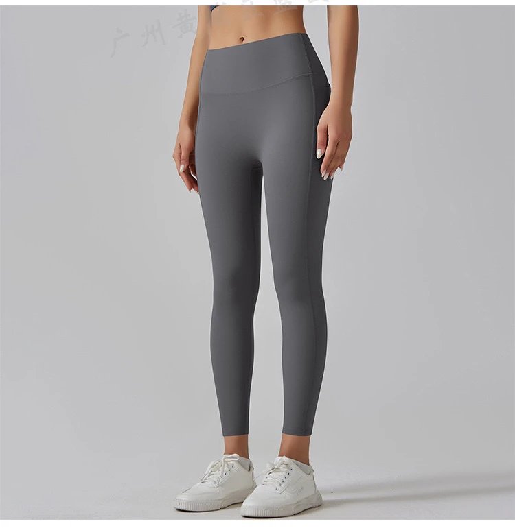 Design High-Waisted Pocket Leggings Pink Activewear - 40