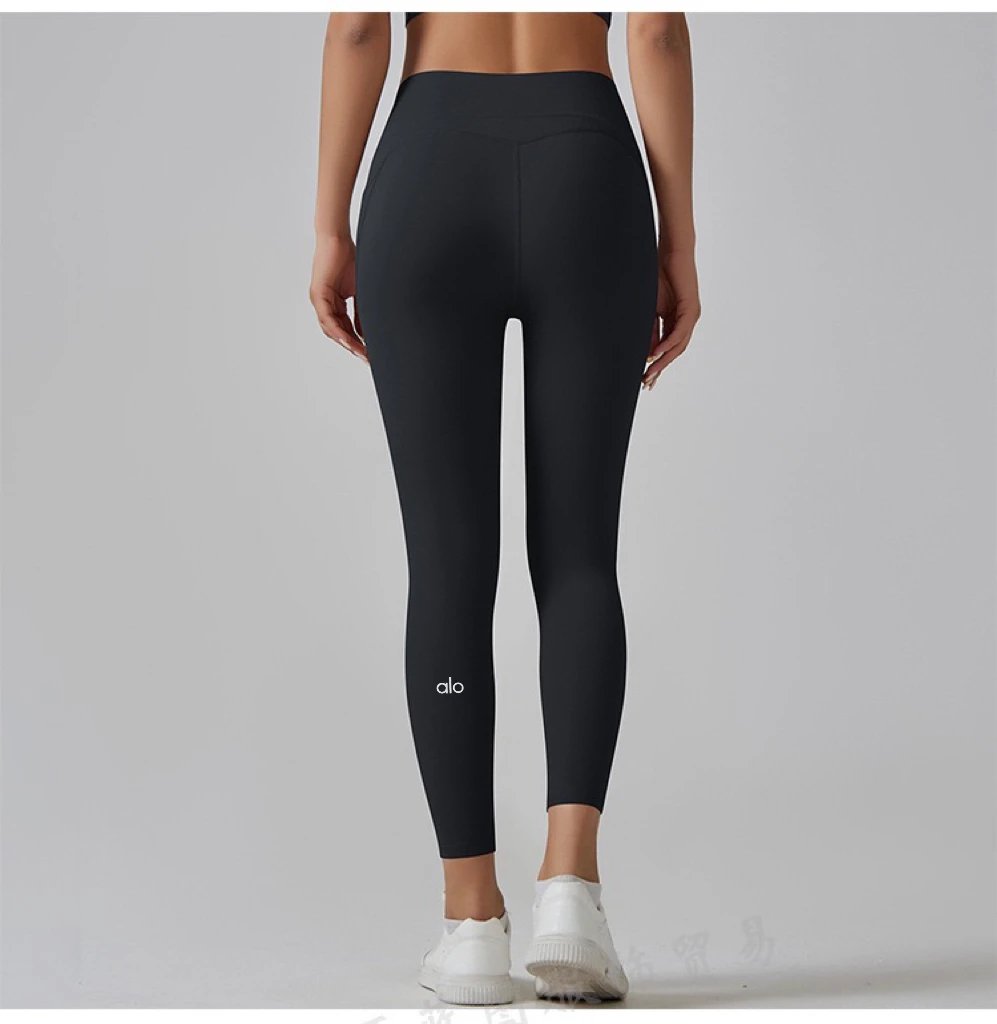 Design High-Waisted Pocket Leggings Pink Activewear - 36