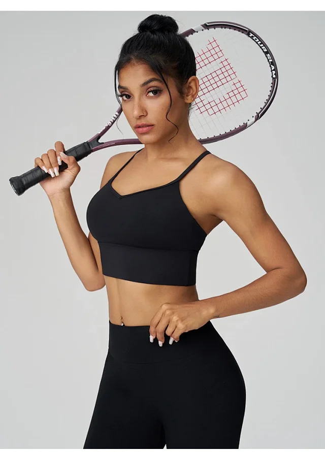 Alo Underwear V-Neck Thin-Strap Strappy-Back Sports Bra product detail image 29