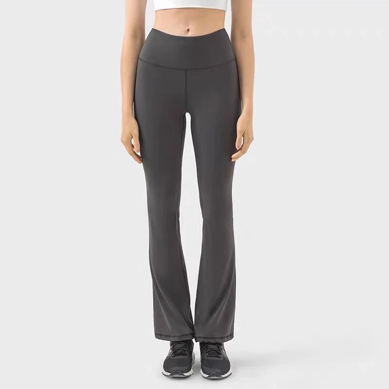 Alo Trousers High-Waisted Flare Yoga Pants — Graphite gray