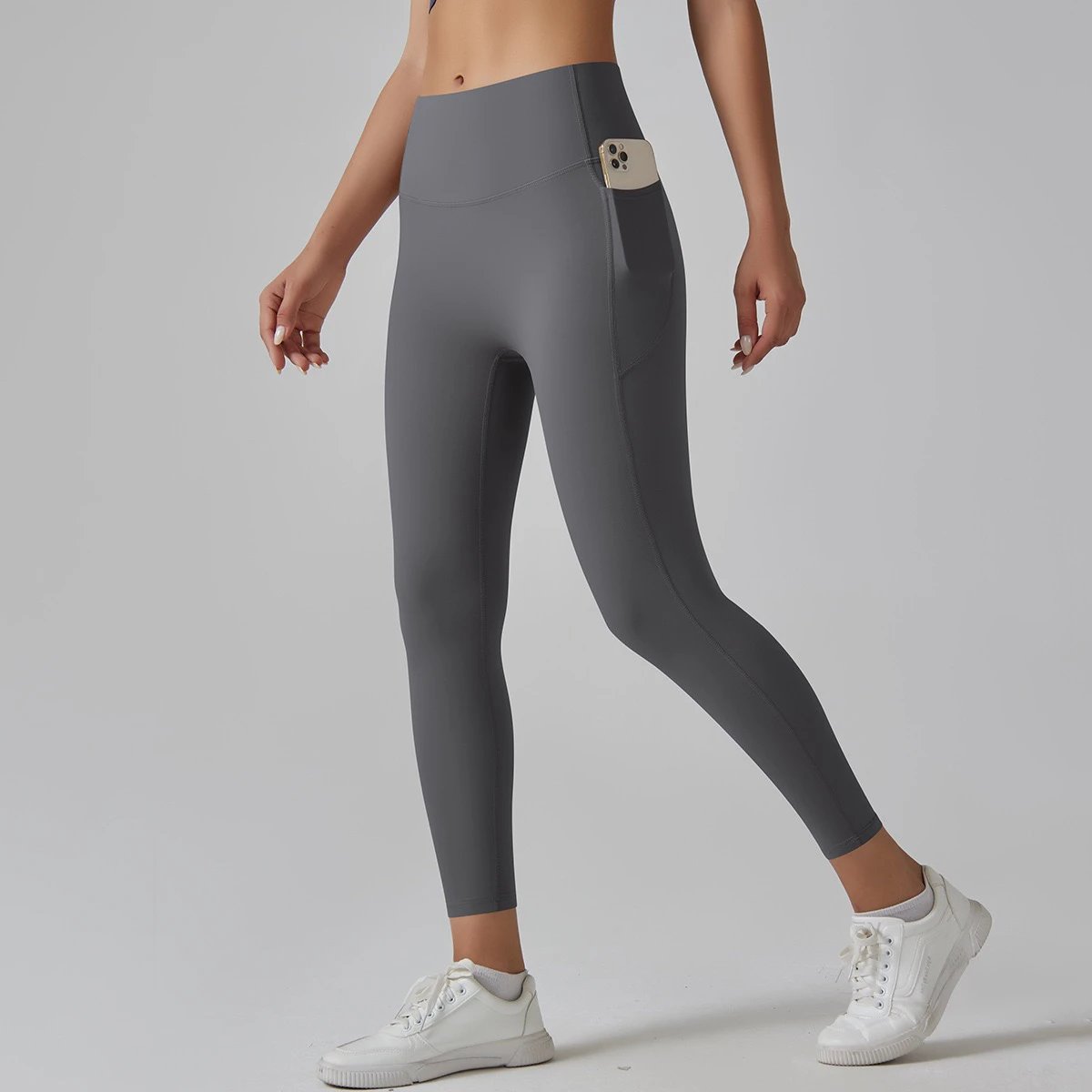 Design High-Waisted Pocket Leggings Pink Activewear - 13