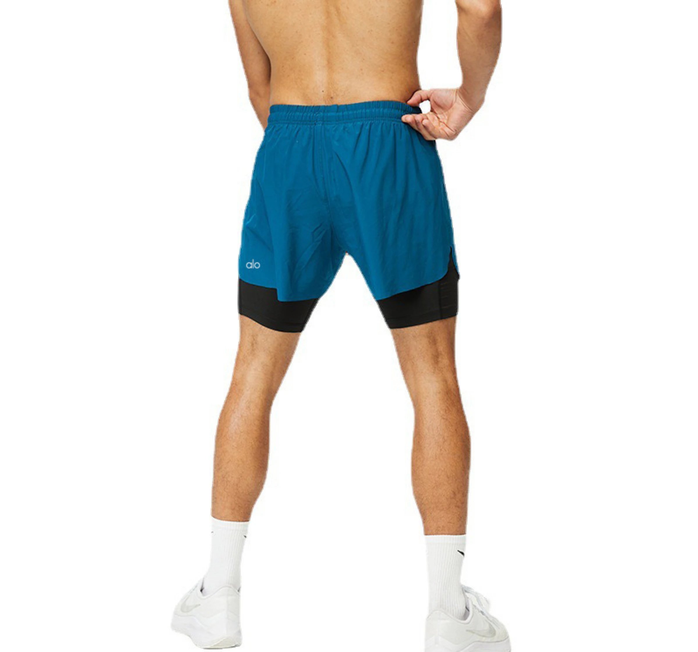 Unbranded Shorts Men's double-layer running with phone pocket image 5