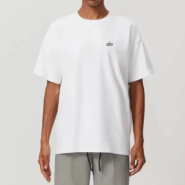 Alo Yoga Essential Relaxed Fit Charcoal T-Shirt - 7
