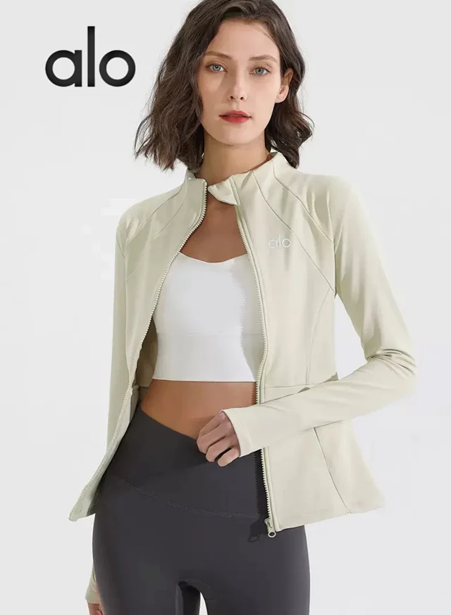 Alo Yoga Jackets Fleece-Lined High-Neck Zip-Up Jacket product detail image 1