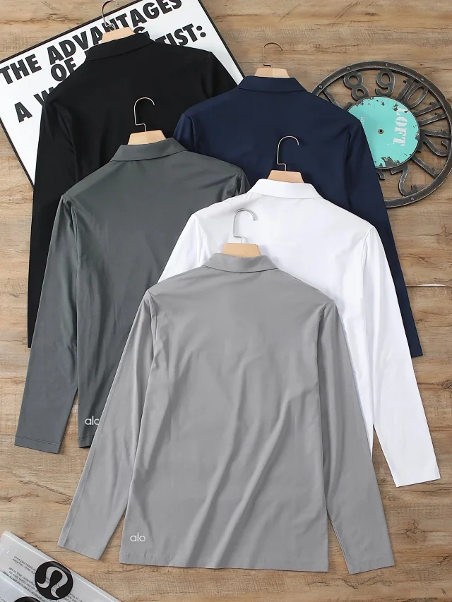 Unbranded T-Shirts Long-Sleeve Collared Polo Shirt product detail image 4
