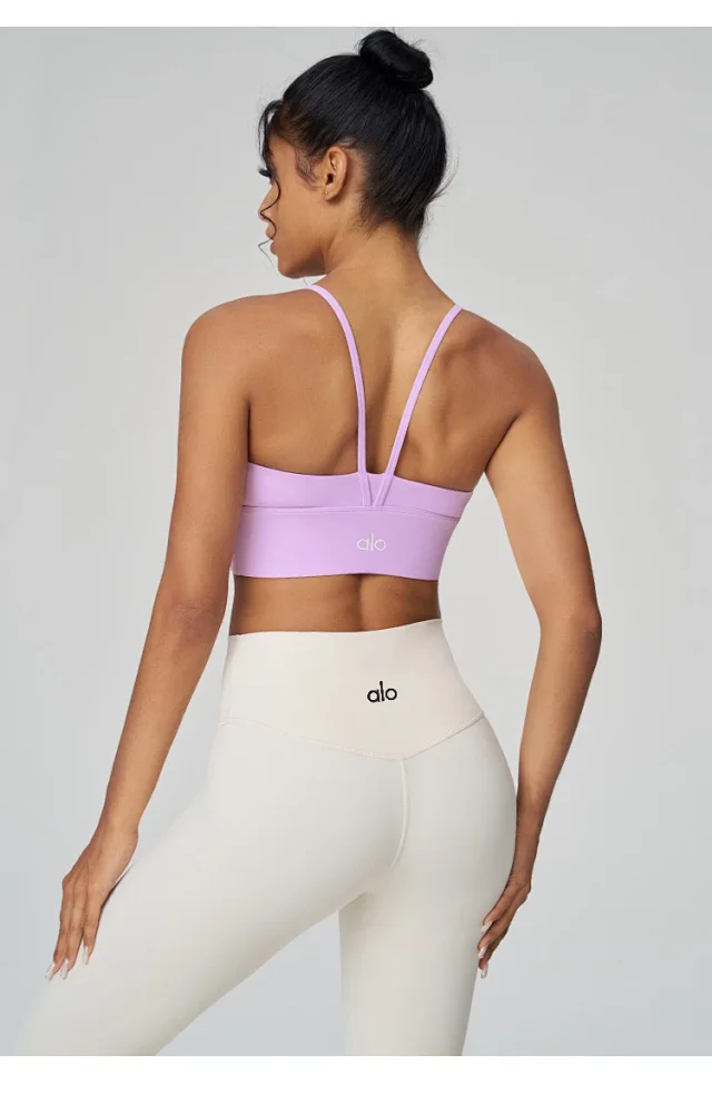 Alo Underwear V-Neck Thin-Strap Strappy-Back Sports Bra product detail image 12