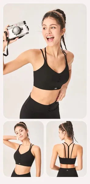 Alo Button-Front Cream Activewear Bralette and High-Waist Leggings Set - 27